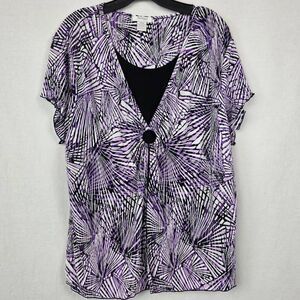 Dressbarn Women 18/20 Purple Layered Blouse